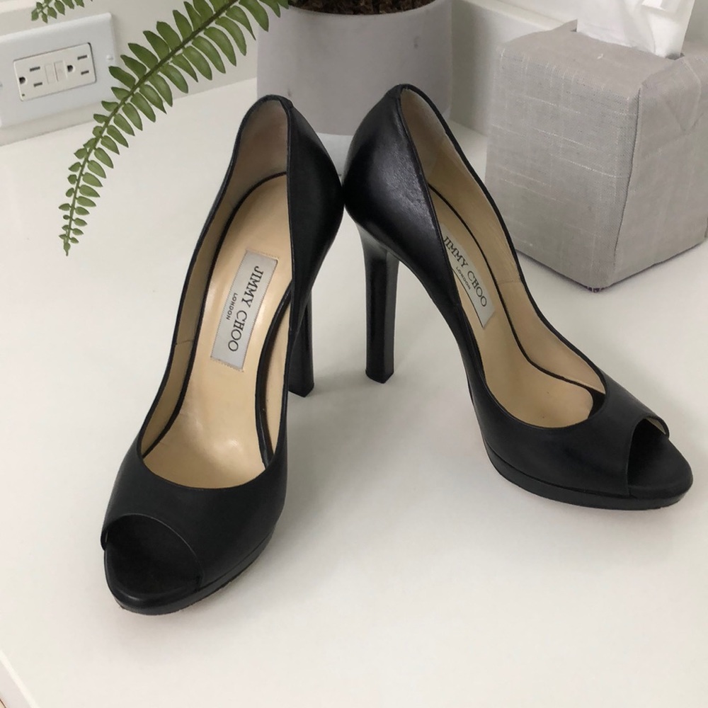 Jimmy Choo open toe pump. 37.5